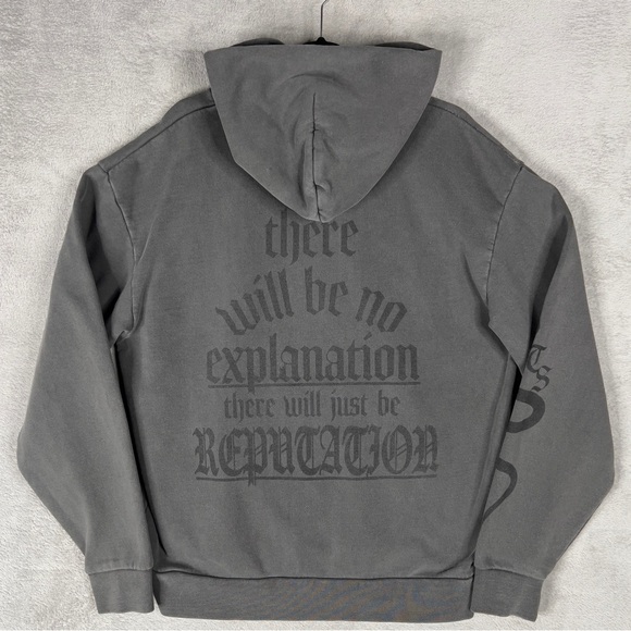 Taylor Swift No Explanation Just Reputation‎ Oversized Hoodie Women's XS/S Gray - Picture 6 of 11